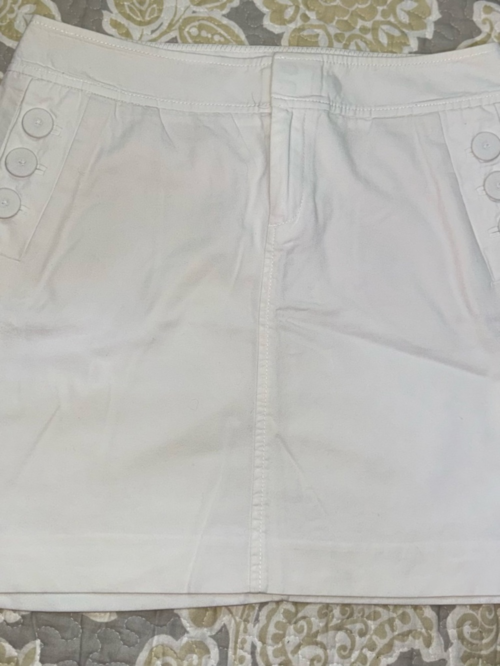 Lilly Pulitzer White Button-Accent Mini Skirt